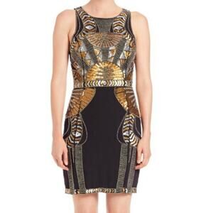 NEW PARKER BLACK Art Deco Beaded Sequin Cocktail Dress Sleeveless MSRP $525 Prom